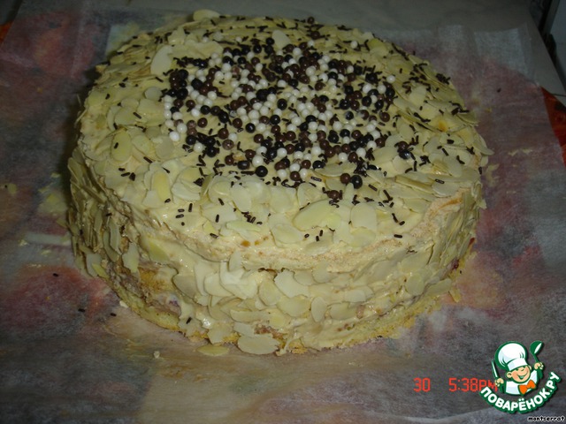 Protein-sponge cake with cream marble