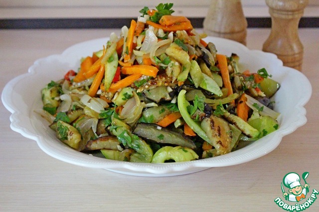 Warm salad of vegetables