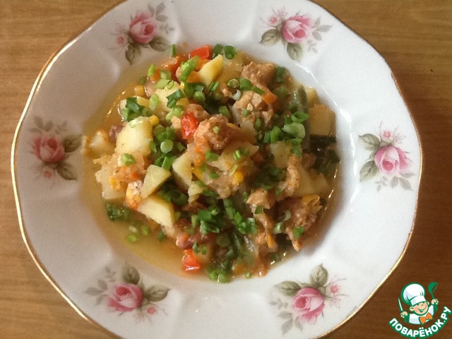 Vegetable stew in a slow cooker