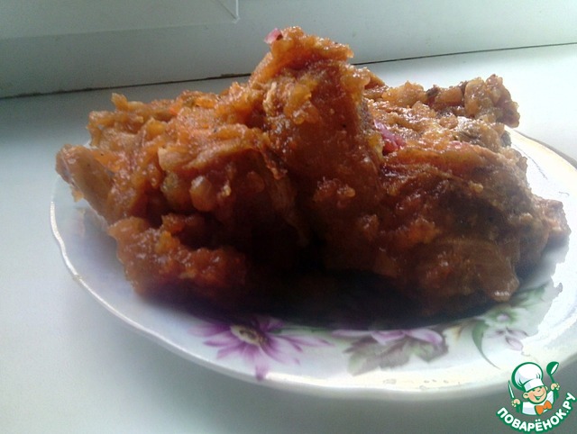 Veal breast with vegetables in a slow cooker