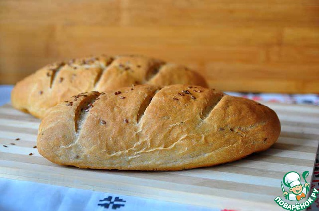 Mustard whole grain bread with flax