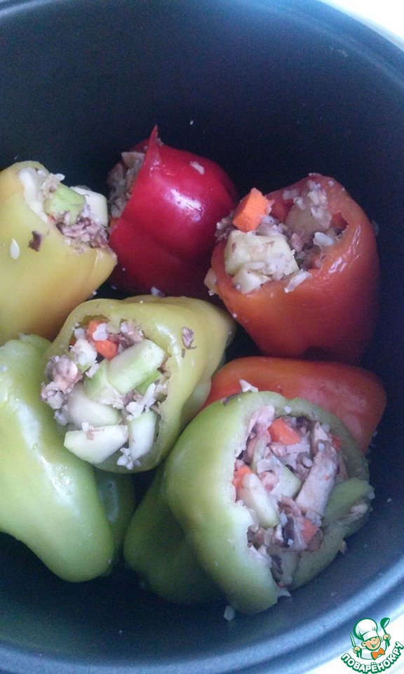 Stuffed pepper-vegetarian slow cooker