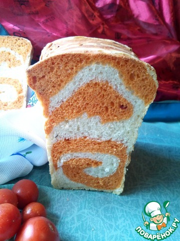 Tomato bread with a picture