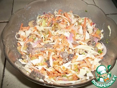 Salad with pickled celery