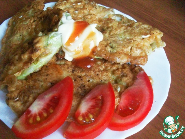 Cabbage parts in beer batter