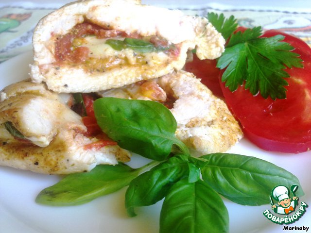 Chicken fillet with tomatoes and Basil