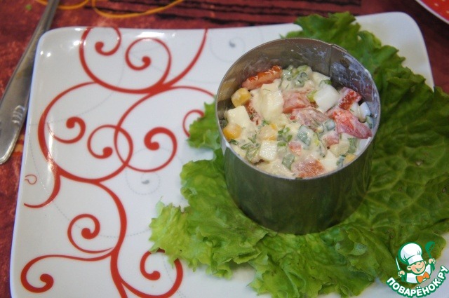 Salad with canned salmon 