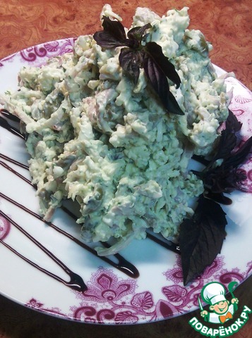 Squid salad with cream cheese
