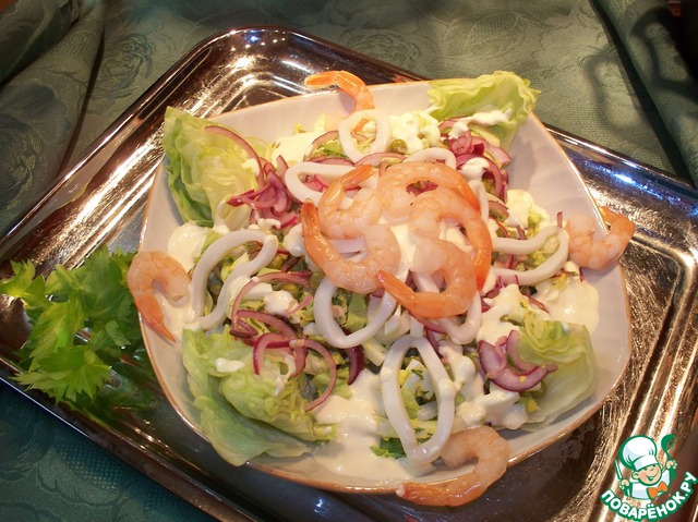 Squid salad and celery
