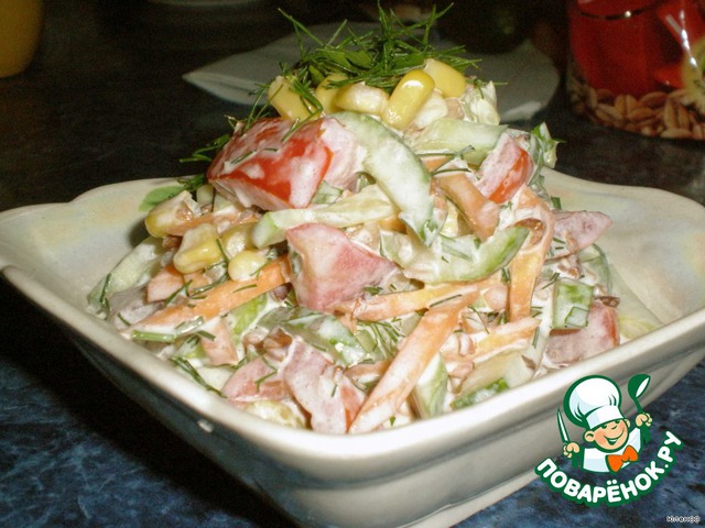Закуска из овощей с гречневым соусом