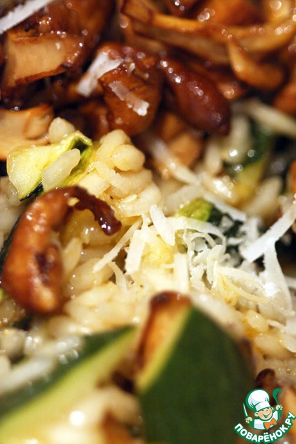 Risotto with grilled zucchini and wild mushrooms