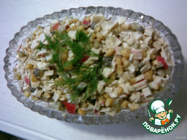 Salad of crab sticks