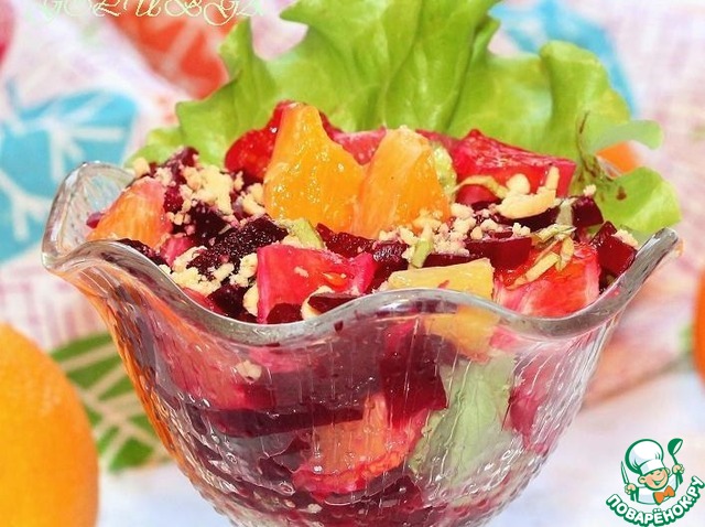 Moroccan salad with beets and oranges