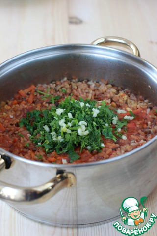 Vegetable pilaf with lentils