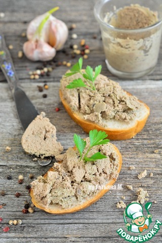 Steam liver pate with mushrooms