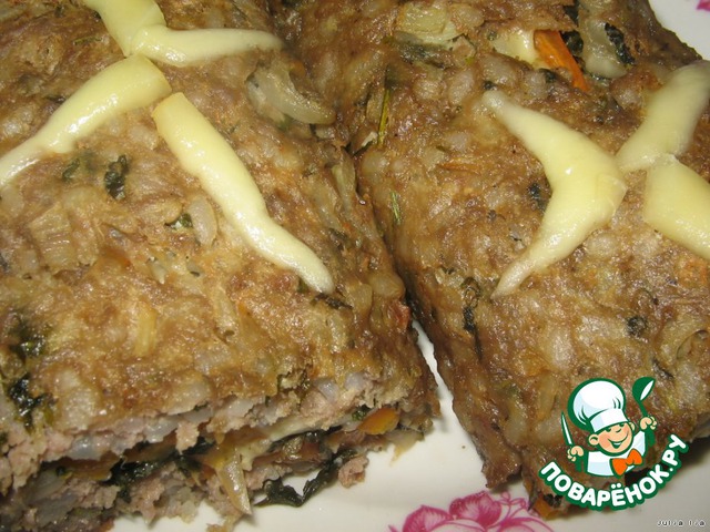 Meatloaf with peppers and cheese