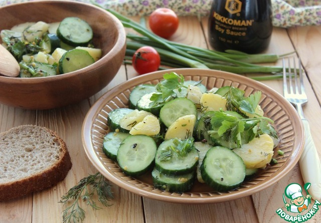 Salad of potatoes and cucumbers