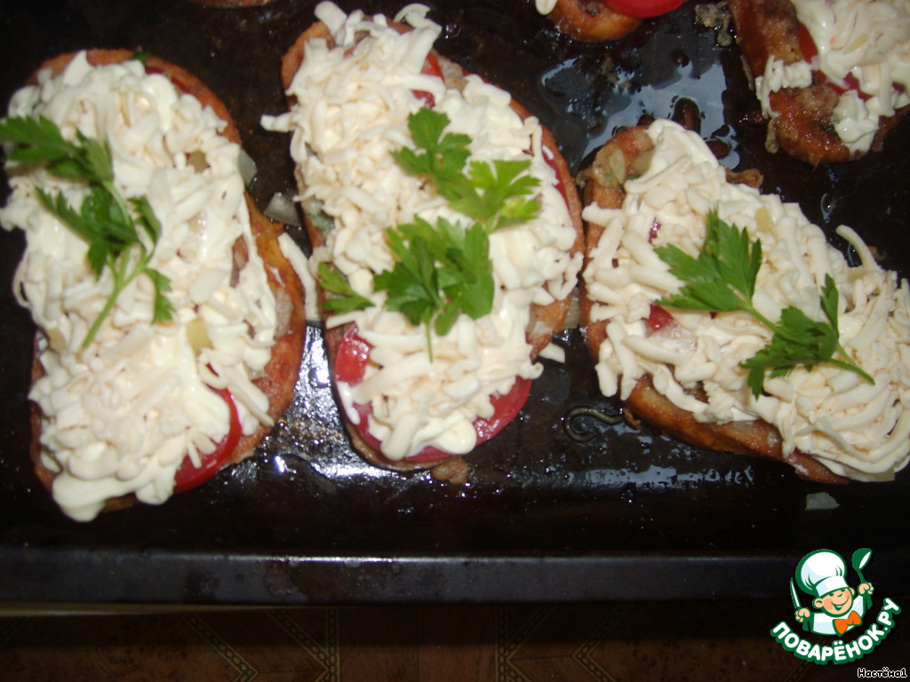 Гренки с фаршем