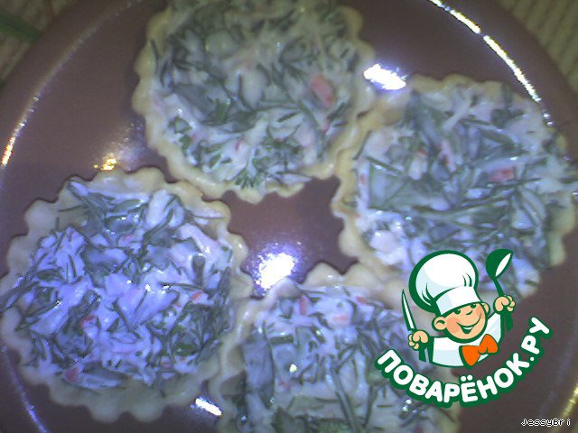 Appetizer of crab sticks with cucumber