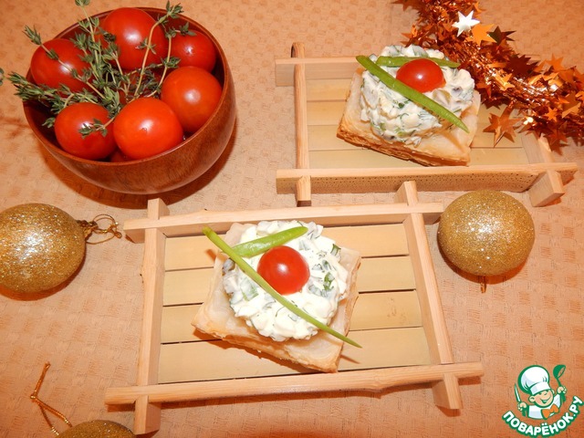 Слойки закусочные с яичным салатом