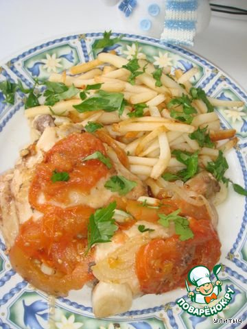 Baked chicken in spicy tomato sauce