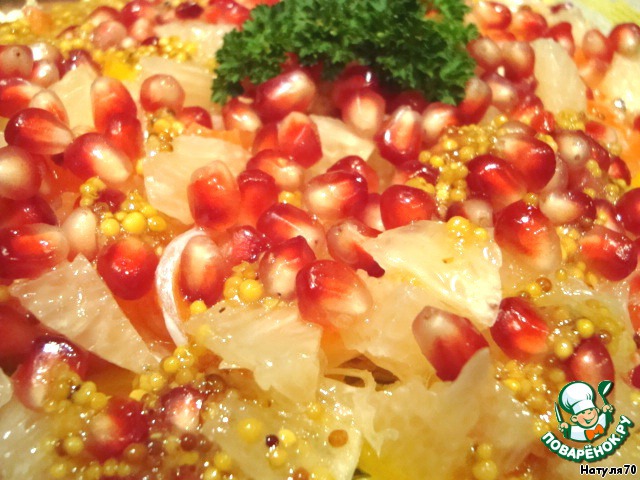 The Chinese cabbage salad with trout