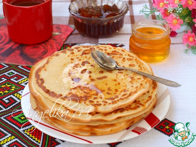 Pancakes on the fermented baked milk