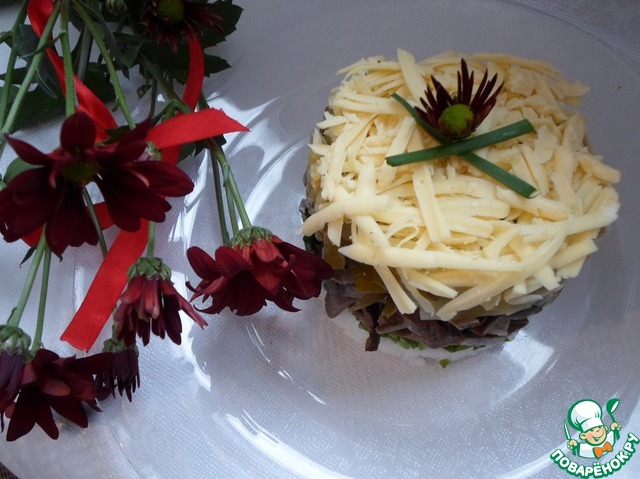 Lettuce heart, cucumber and cheese