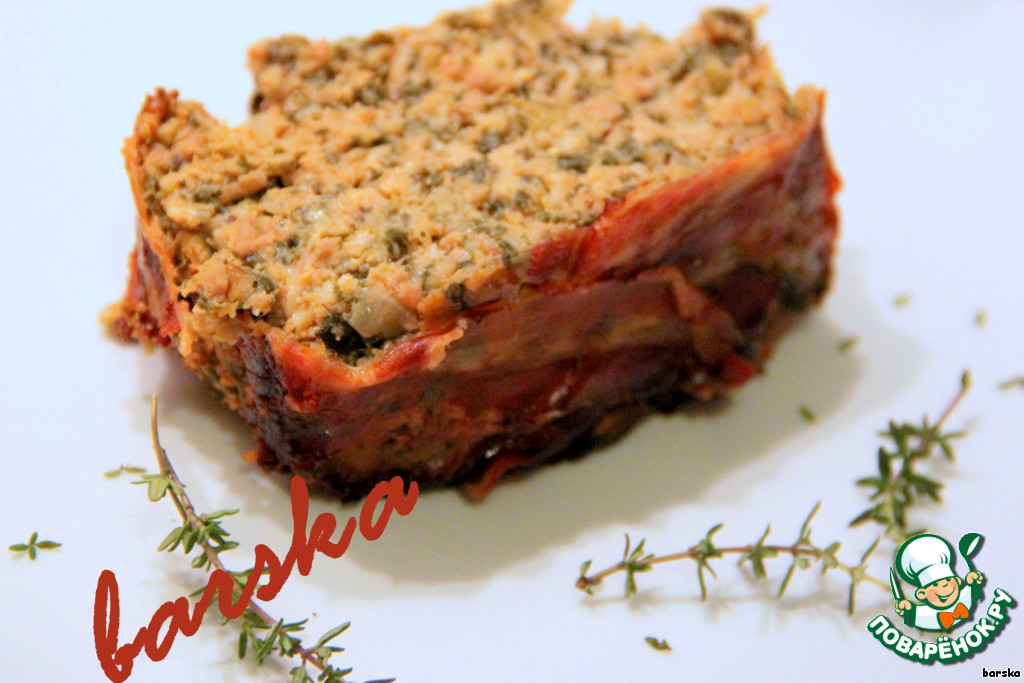 Casserole of minced meat and spinach 