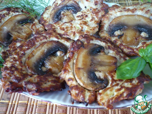 Овощные котлеты с шампиньонами и фаршем