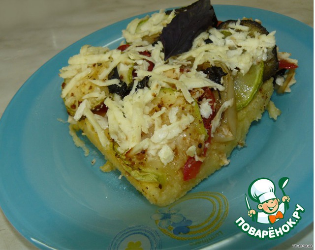 Casserole of polenta with vegetables