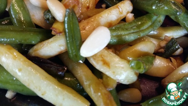 A warm tongue salad with beans