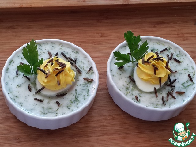 Yogurt aspic with smoked trout
