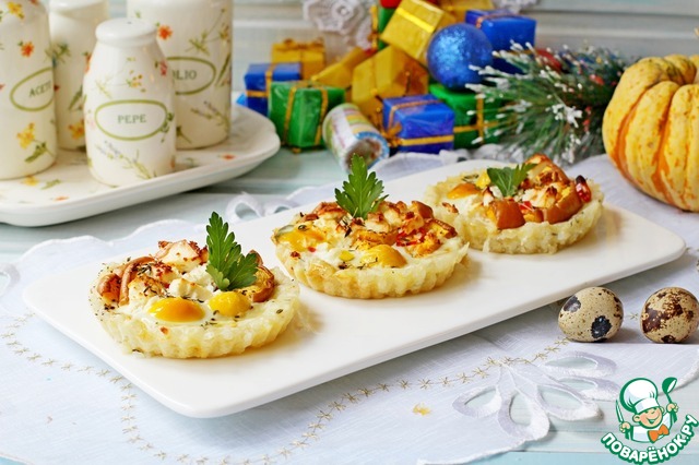 Rice cakes with pumpkin and egg