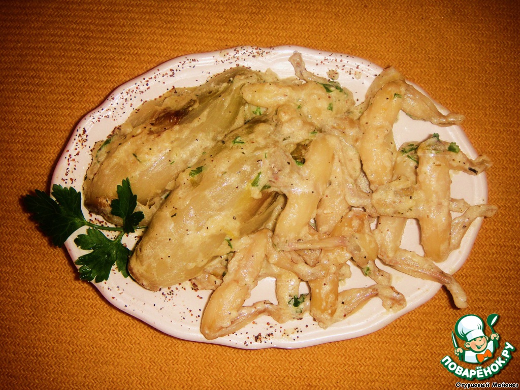 Frog legs with chicory 