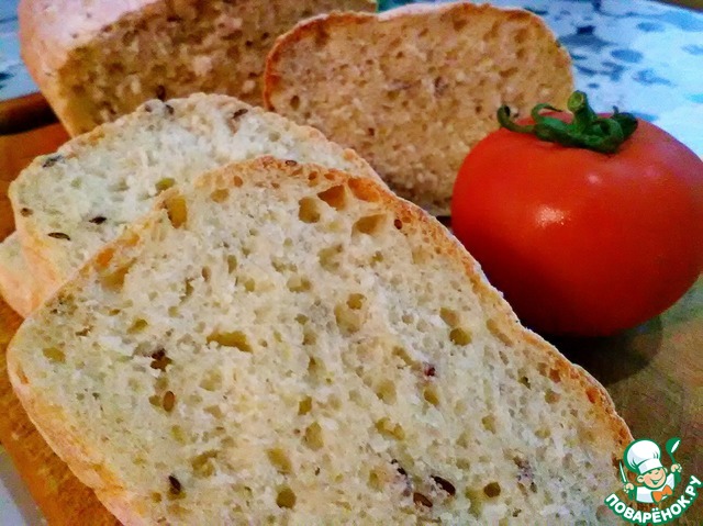 Bread with flax seeds and sesame seeds