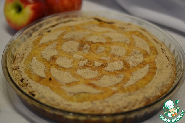 Sand cake with apples and caramel