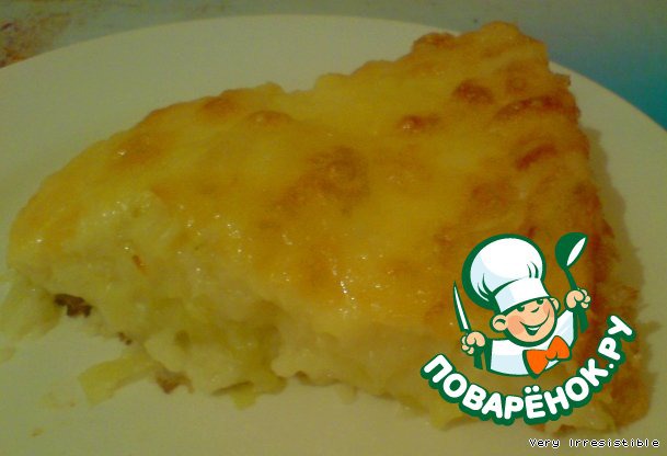 Cabbage and cheese casserole with cheese