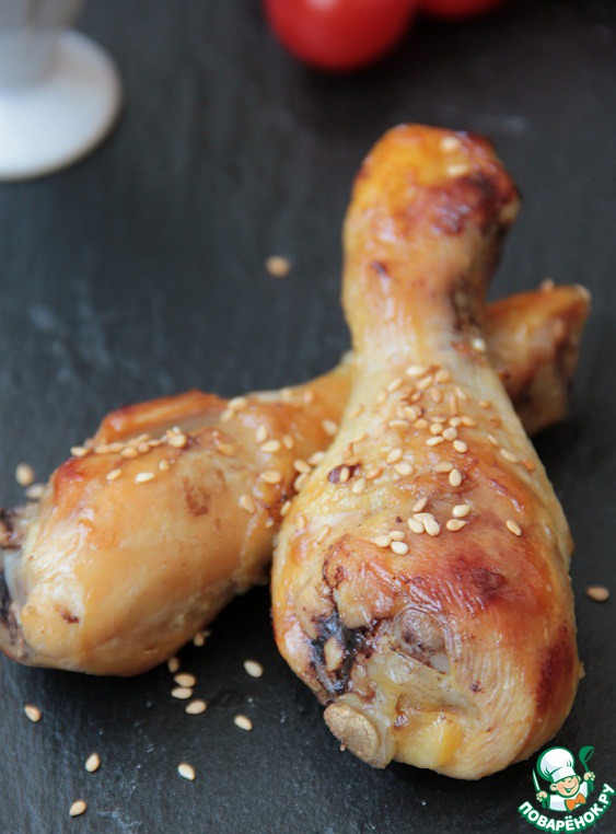 Chicken legs marinated in grapefruit juice