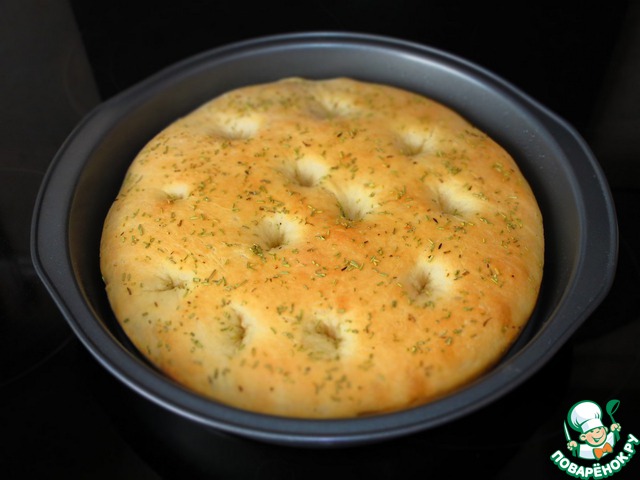 Focaccia with cherry tomatoes and rosemary