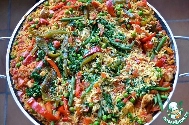 Paella in the style of 