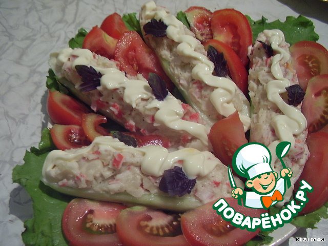 Cucumbers with crab stuffing