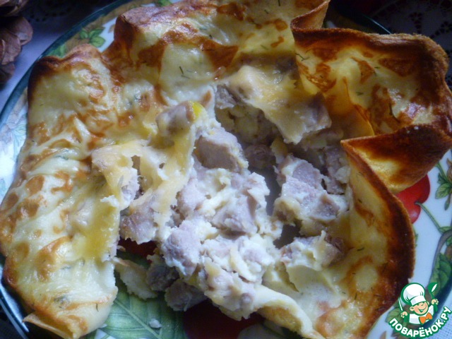 Potato pancake baskets filled with