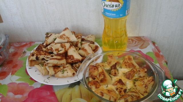 Mini pancakes with chicken liver