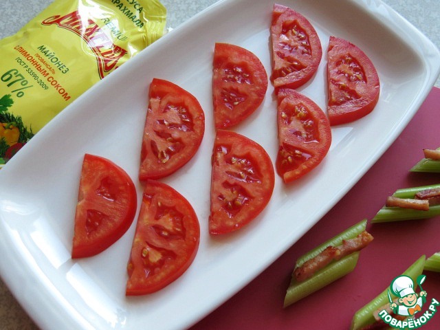 Appetizer-canape of celery