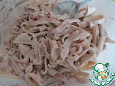 Squid in mayonnaise-mustard sauce