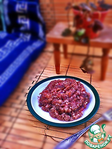 The aubergine caviar cooked