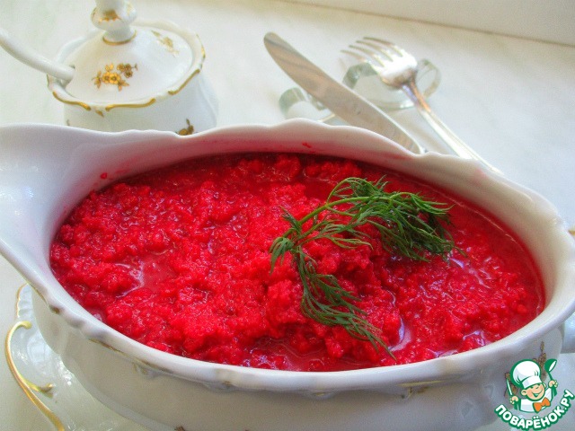 Caviar from the beet with feta cheese