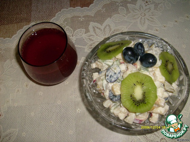 Fruit salad with mayonnaise