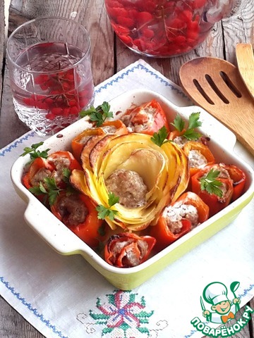 Potato baked stuffed peppers